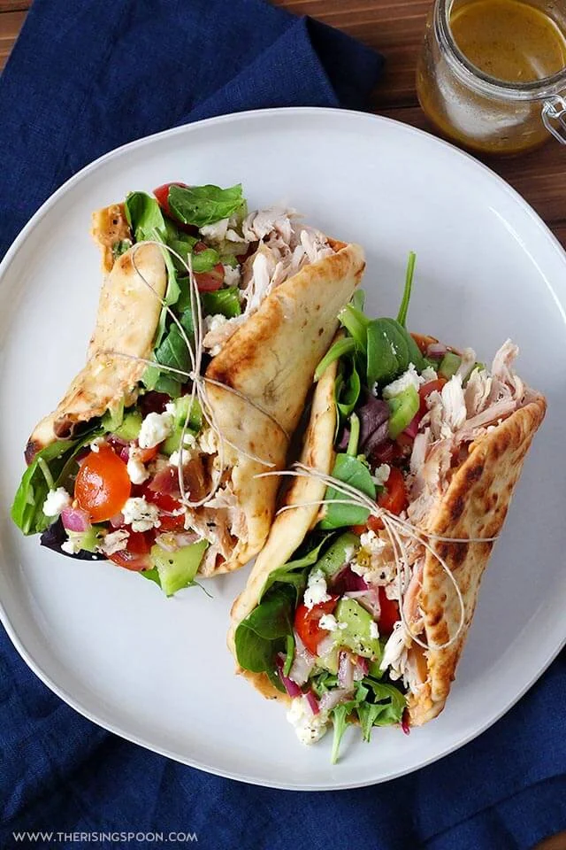 Chicken Hummus Naan Wraps