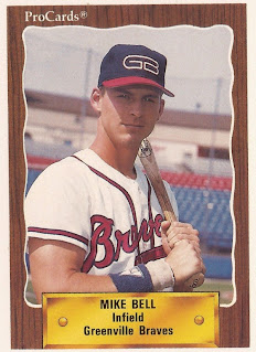 Mike Bell 1990 Greenville Braves card