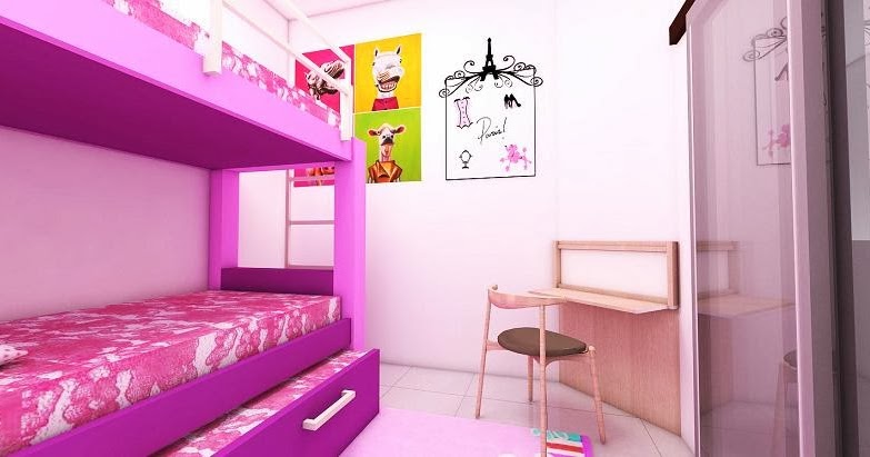 Jasa Desain Gambar Murah Desain Interior Keren Warna Pink 