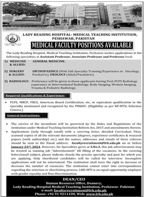 Jobs in Medical Teaching Institution MTI