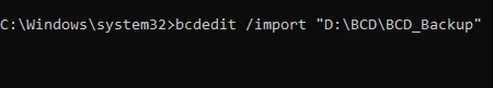 list of bcdedit command