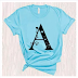 Best Sky Blue Synthetic Alphabet T-shirt For Men