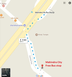 Mahindra City free Bus stop