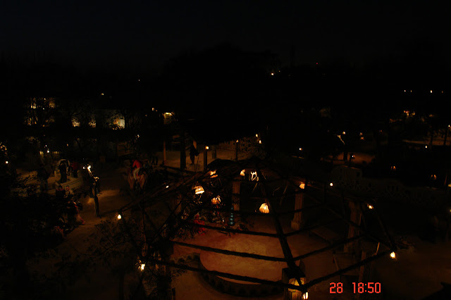 Image of the lights in the village of Chokhi Daani as seen from a height