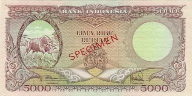 5000 Rupiah 1957 (Hewan)