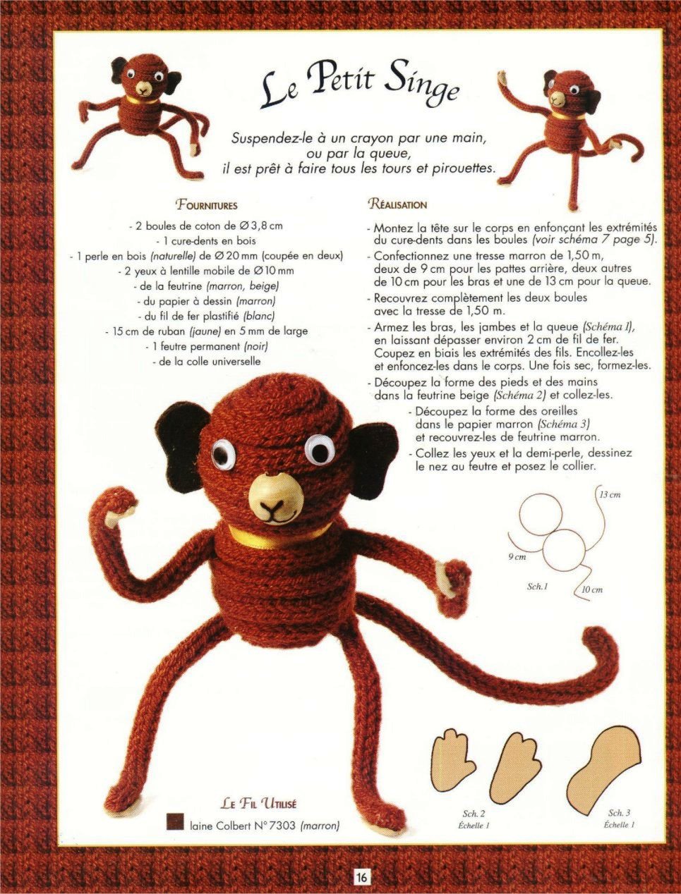 macaco em crochet
