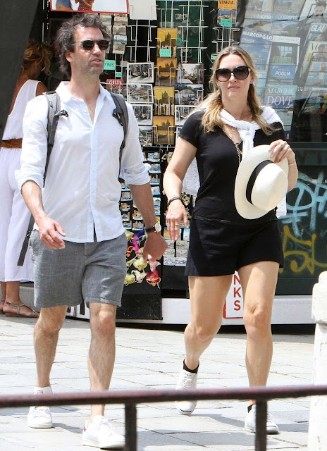 Kate Winslet and her husband Ned Rocknroll out in Venice