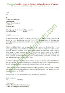 sample apology letter to supplier for late payment