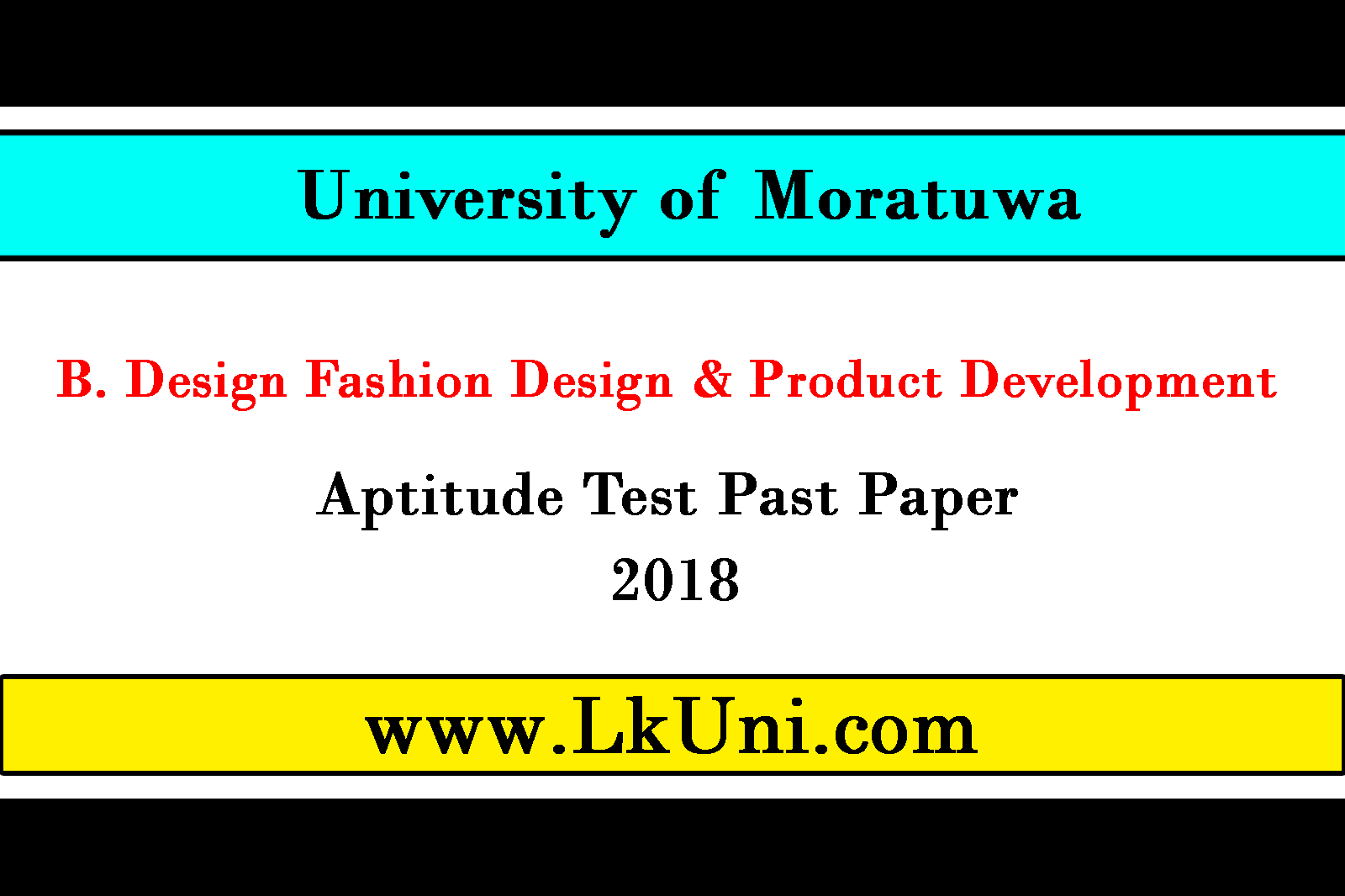 Fashion Design, Aptitude Test Past Papers 2018