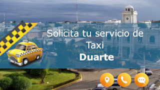 servicio de taxi y paisaje caracteristico en Duarte