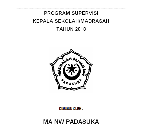 Program Supervisi Kepala Sekolah/Madrasah SMA/MA 2018/2019