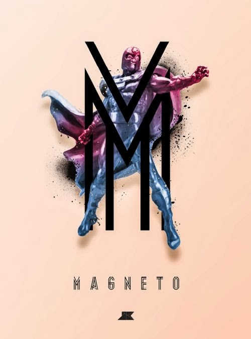 Josip Kelava typographic illustrations super heroes villains comics games movies Magneto