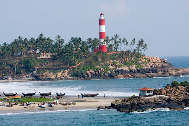 The Light House Beach at Kovalam, Kerala