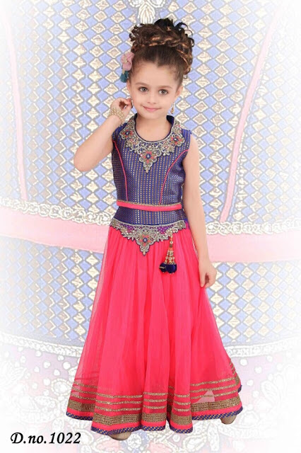 Stylish and beautiful lahnga choli dress for little girls in Pakistan 2016