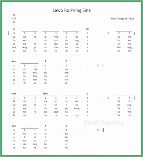 not angka lagu lewo ro piring sina lagu daerah nusa tenggara timur