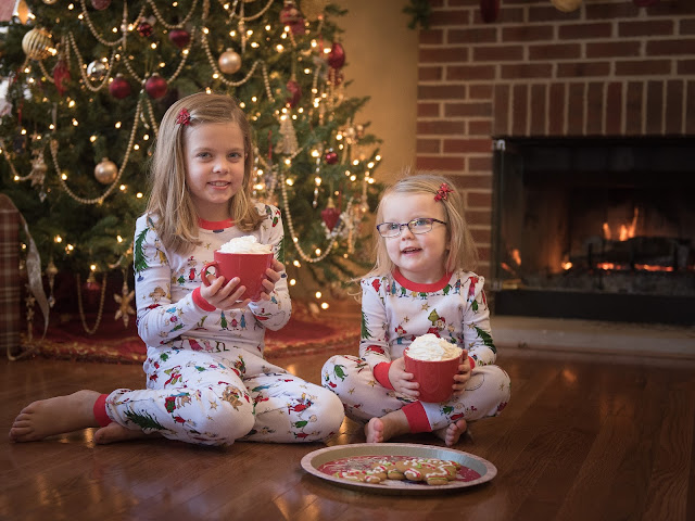 In studio Christmas mini session with milk and cookies