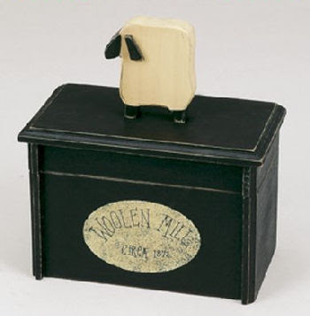 recipe box with sheep