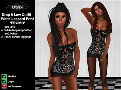 BSN Drop It Low Outfit - White Leopard Print *PROMO*