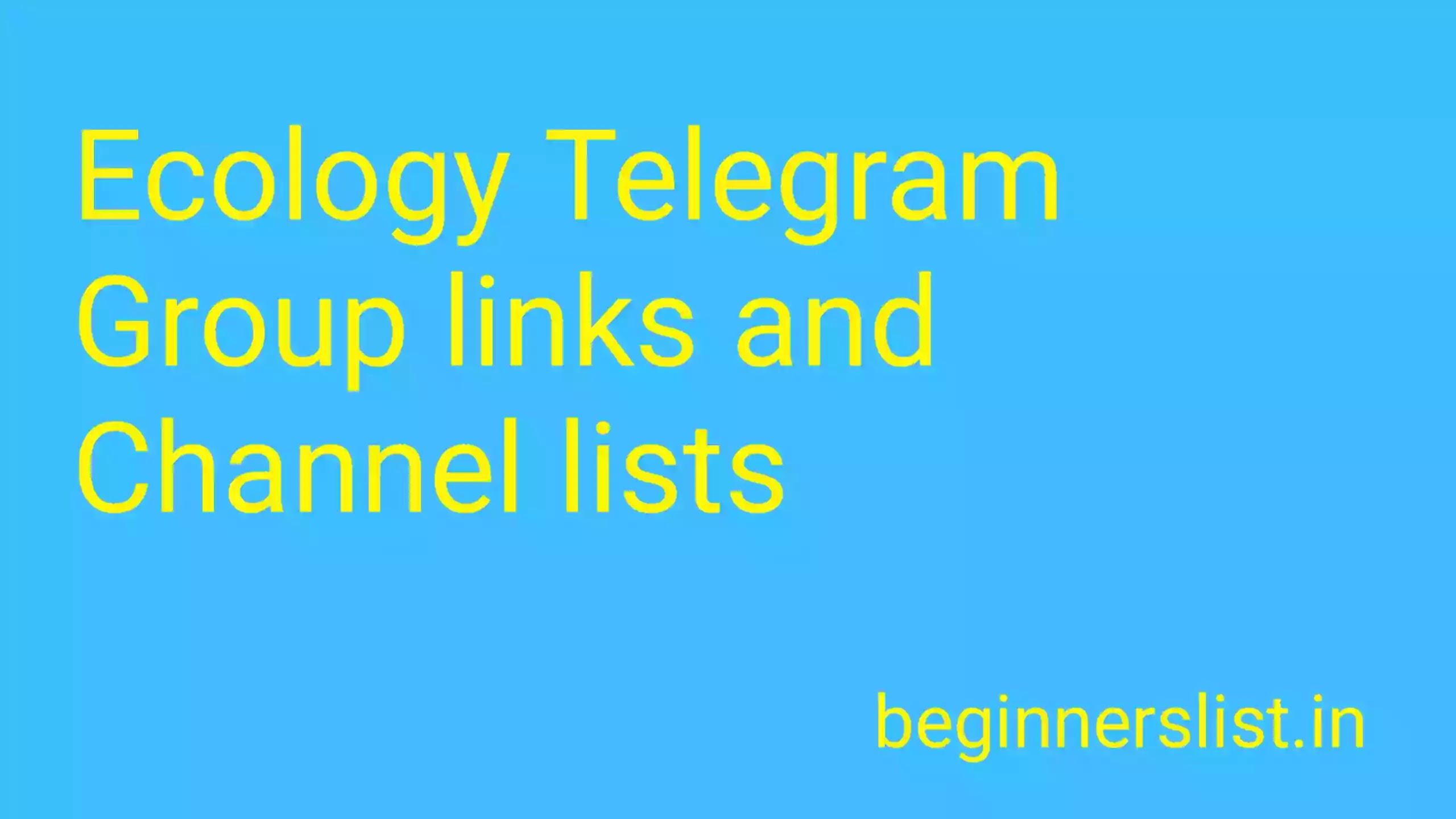 best-ecology-telegram-groups-channels