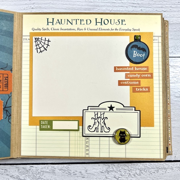 Halloween Scrapbook Page for haunted house photos