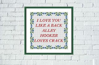 I love you funny cross stitch design - JPCrochet