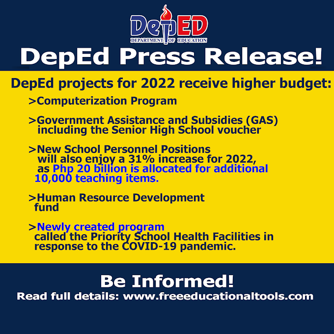 DepEd projects for 2022 receive higher budget | Read full details!