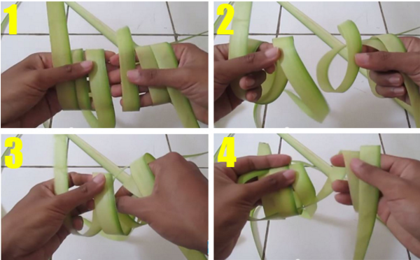  Cara  membuat  ketupat  paling mudah Keahlian Tangan Manusia