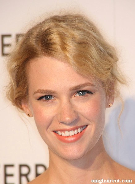 messy updos 2011. January Jones Messy Updo