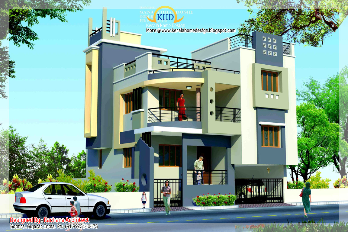 Duplex House  Plan  and Elevation  1770 Sq Ft Indian  