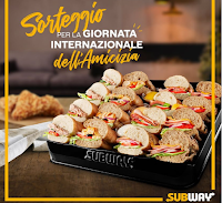 Logo Subway "Giornata internazionale dell'Amicizia" : vinci gratis servizi di catering 