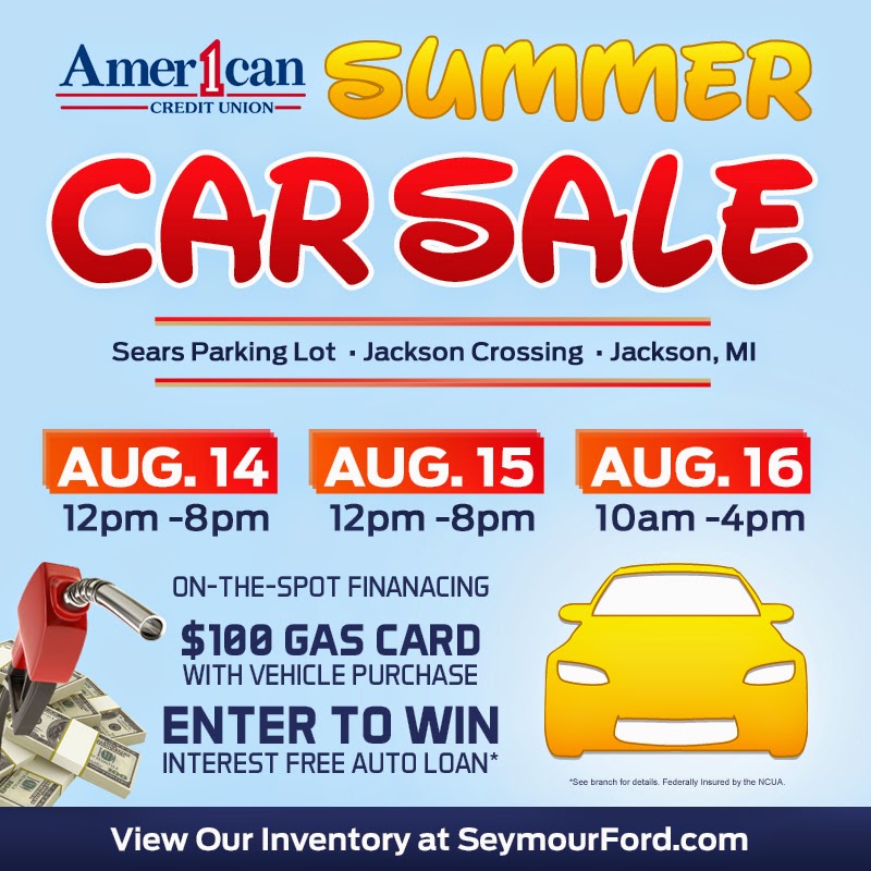 Seymour Ford & American 1 Credit Union Summer Car Sale!