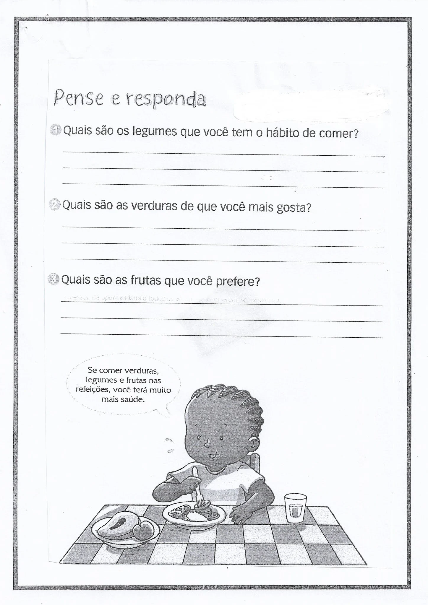 Atividade de Ensino Religioso: Plantas - Sustento e vida