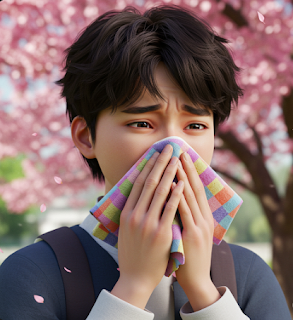봄 코 건강을 생각하는 청년