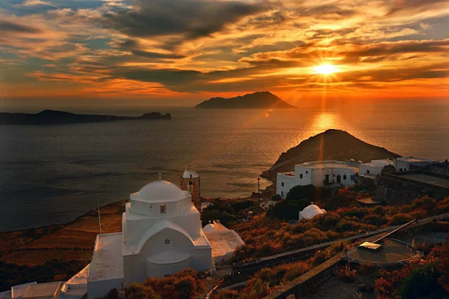 Savoring Serenity: The Magical Sunset at Plaka, Milos, Greece