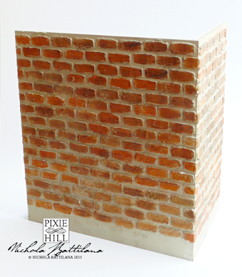 Miniature brick wall texture on corner diorama - Nichola Battilana