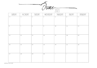 Free Printable Calendar June 2021