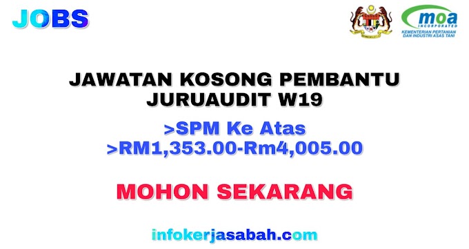 JAWATAN KOSONG PEMBANTU JURUAUDIT W19