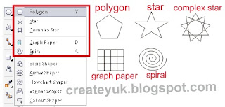 Beberapa bentuk yang terdapat pada polygon tool