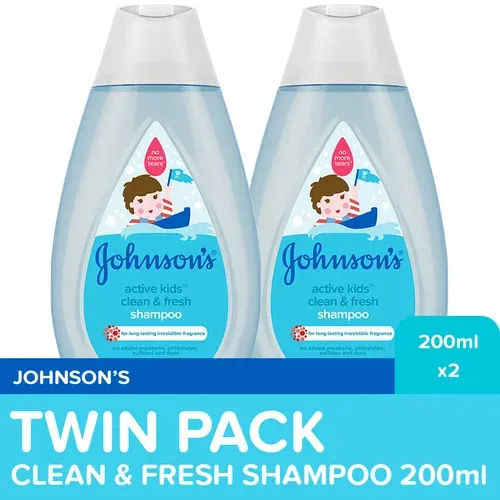 Johnson's Active Kids Clean & Fresh Shampoo 200ml Twin Pack