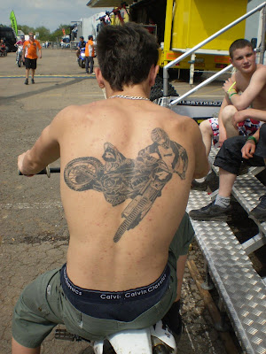 Saw this teenage lad with a Ricky Carmicheal tattoo Crazy kid