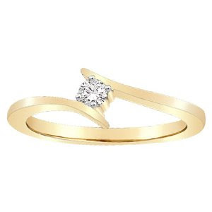 14k Yellow Gold Diamond Promise Ring