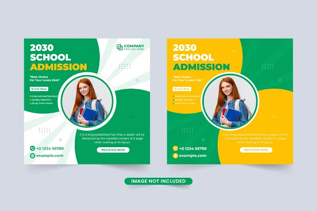 Creative school admission template free download