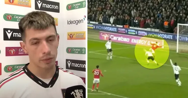 Lisandro Martinez risks head injury with risky challenge to win the ball vs Forest — spotted