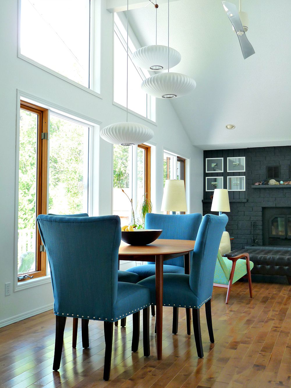 New Blue Tweed Dining Room Chairs Update the Dining Room ...