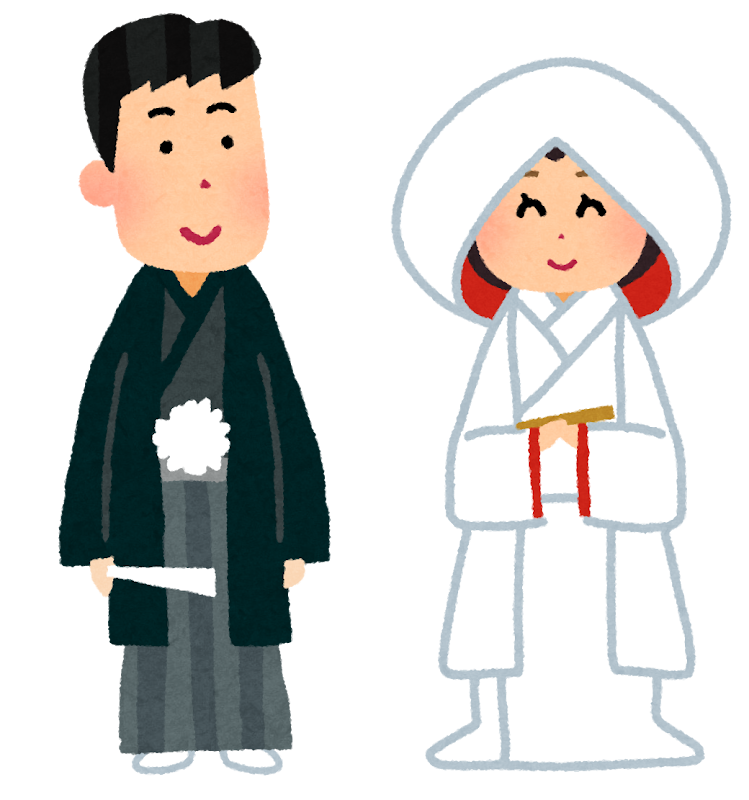 結婚式のイラスト 新郎新婦 神前式 かわいいフリー素材集 いらすとや