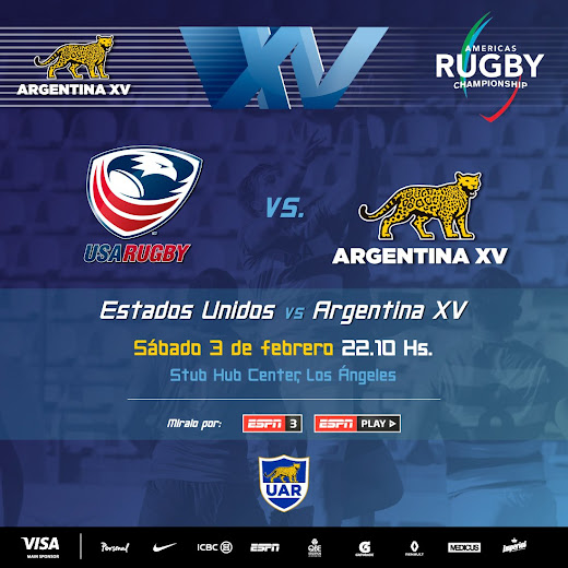 Sábado 03 de febrero: Estados Unidos - Argentina XV en vivo por ESPN 3.