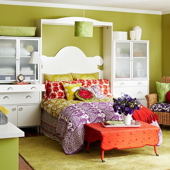 Ideas for Bedrooms Lime Green  and Orange  Bedroom 