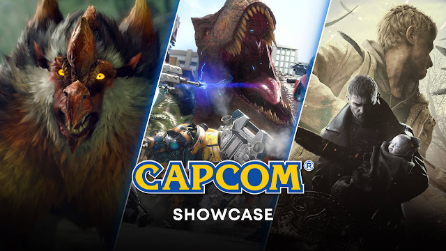 capcom showcase june 2022 announcements monster hunter rise: sunbreak dlc free demo, locale and monsters capcom spotlight arcade 2nd stadium fighting collection street fighter 6 exoprimal gameplay trailer dragon's dogma resident evil: village gold edition shadows of rose dlc resident evil 4 re-imagined story resident evil 2, 3 and 7 free next-gen upgrade pc ps4 ps5 psvr2 vr2 xbox one series x/s xb1 x1 xsx