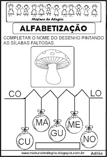 Formação de palavras-atividades alfabetização