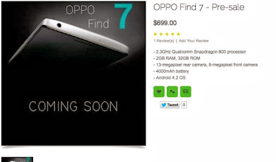 Oppo Find 7, 2K display, smartphone, Quad Core, Snapdragon 800, layar 2 K, smartphone baru, new smartphone